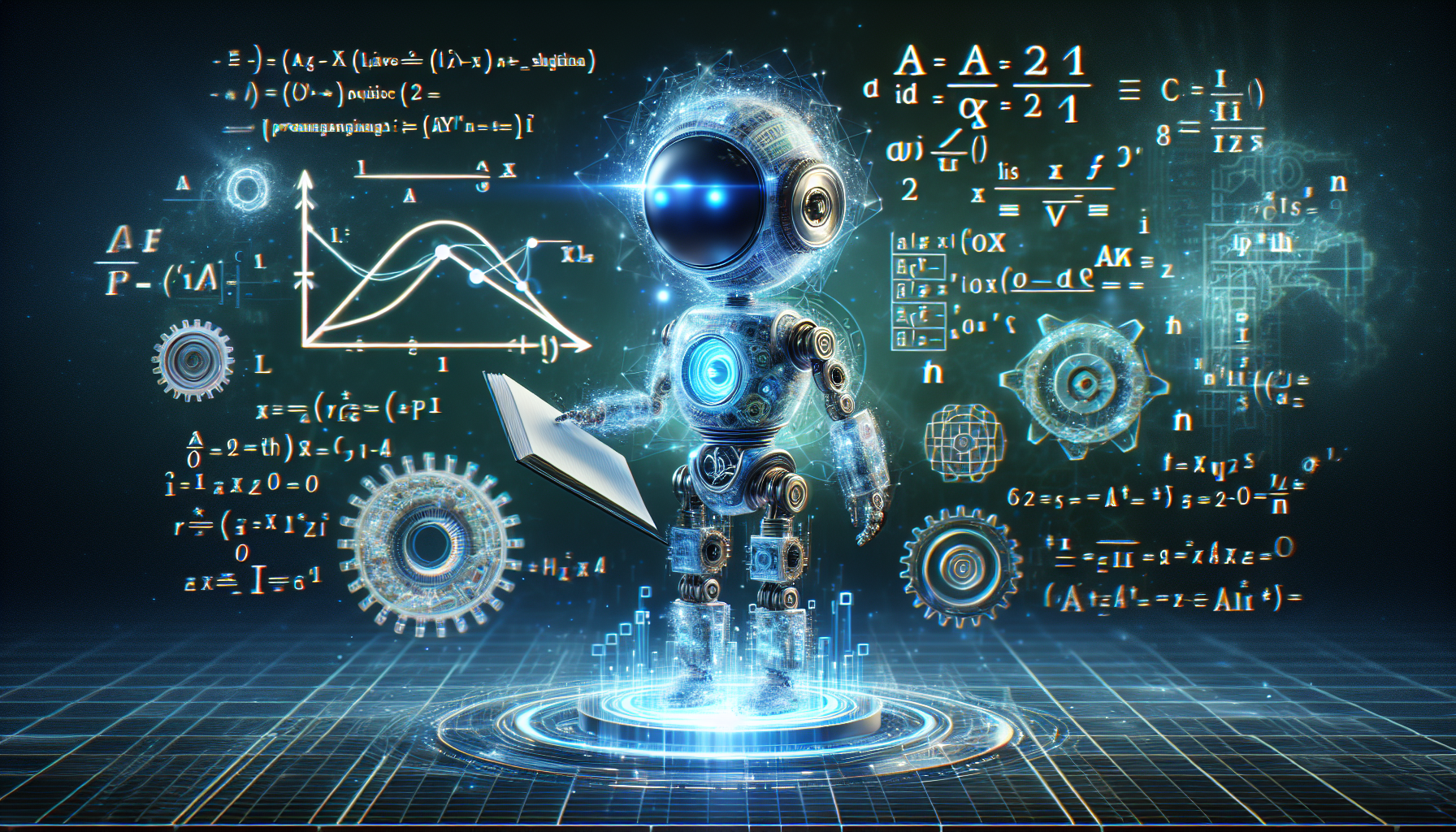 Illustration of essential AI skills including programming, mathematics, and problem-solving abilities